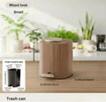 Retro Wood Pattern Grain Trash Can | Swing Lid Kitchen Garbage Bin | Stylish Office & Bathroom Paper Basket