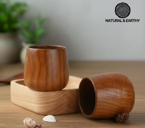 Handmade Jujube Wooden Cup - Lightweight Eco-Friendly  Wood Tea & Coffee Cups  – Rustic Wooden Mugs
