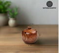 Handcrafted Wooden Salt Cellar with Spoon: Rustic Kitchen Storage