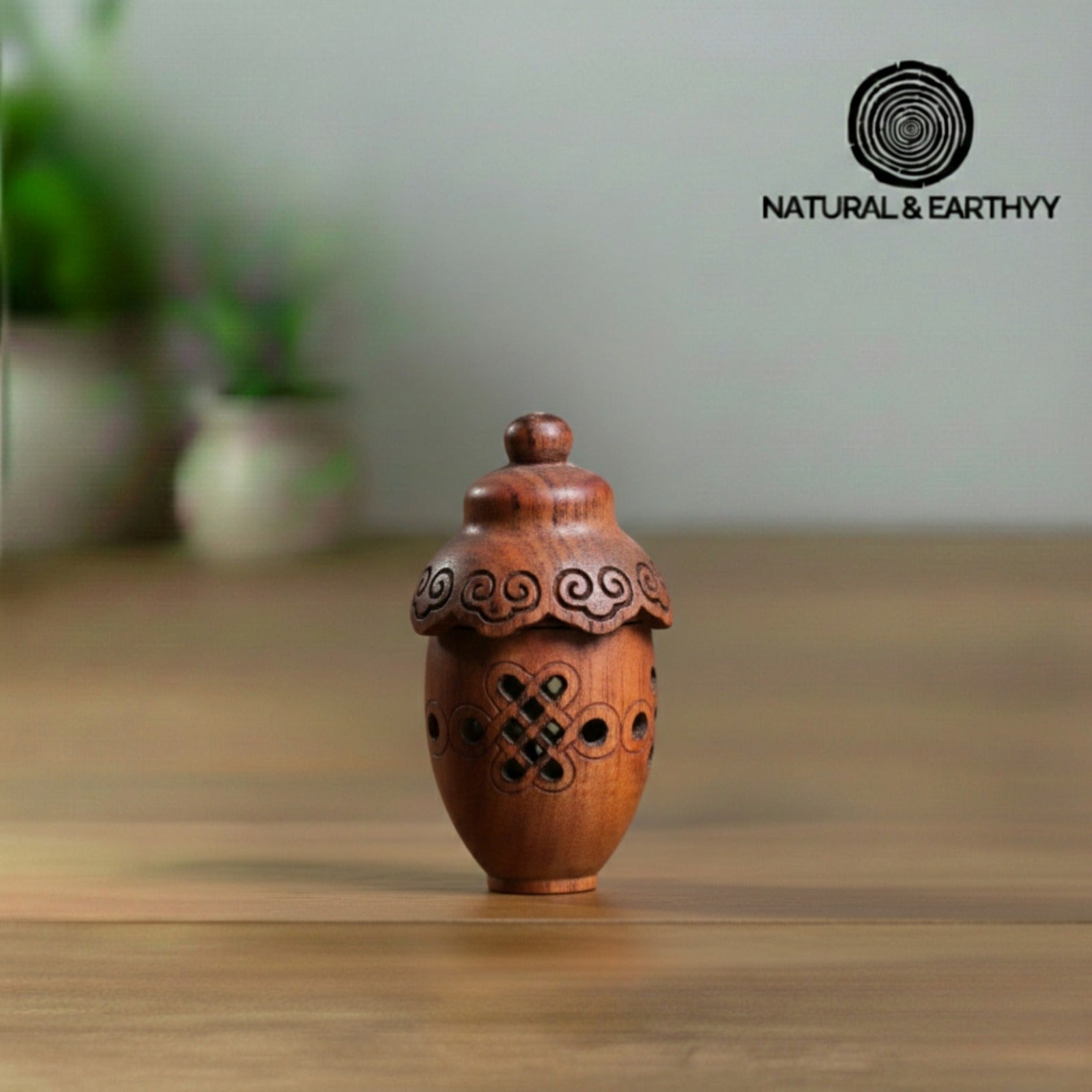 Handmade Wooden Aroma Diffuser Necklace | Essential Oil Pendant