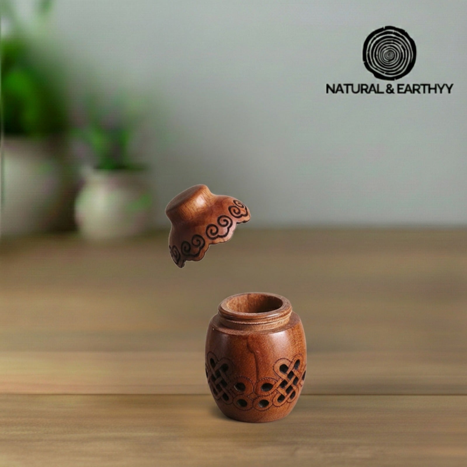 Handmade Wooden Aroma Diffuser Necklace | Essential Oil Pendant