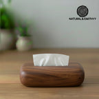 Vintage Walnut Wood Tissue Box – Minimalist Handcrafted Holder for Home & Office Decor