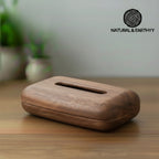 Vintage Walnut Wood Tissue Box – Minimalist Handcrafted Holder for Home & Office Decor