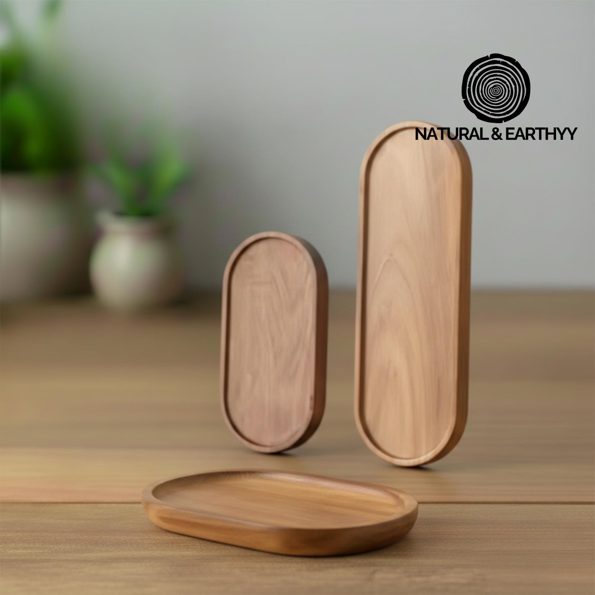 Oak Oval Serving Trays | Modern Minimalist Decor