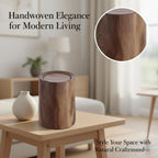 Wooden Trash Can With Lid: Modern Bathroom or Office Paper Bin