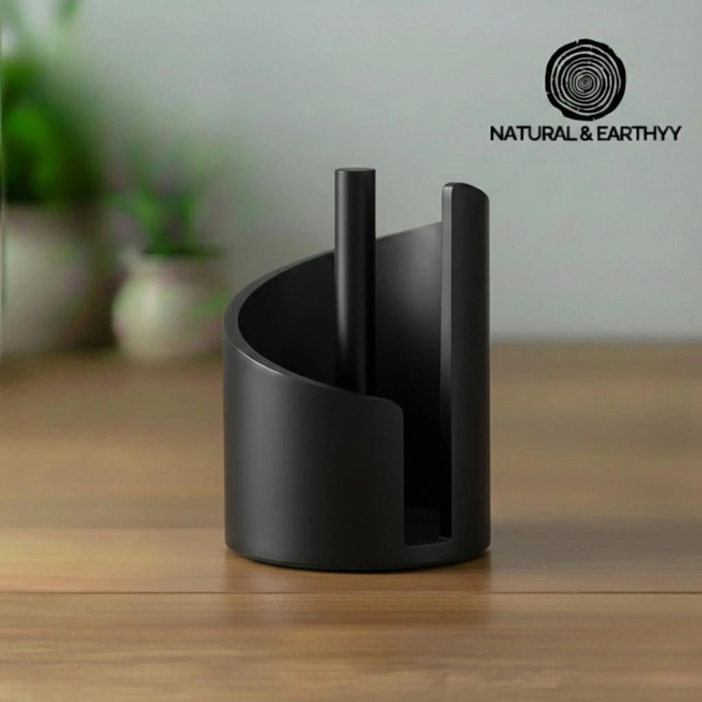 Modern Wood Paper Towel Holder | One-Hand Tear Kitchen Roll Dispenser