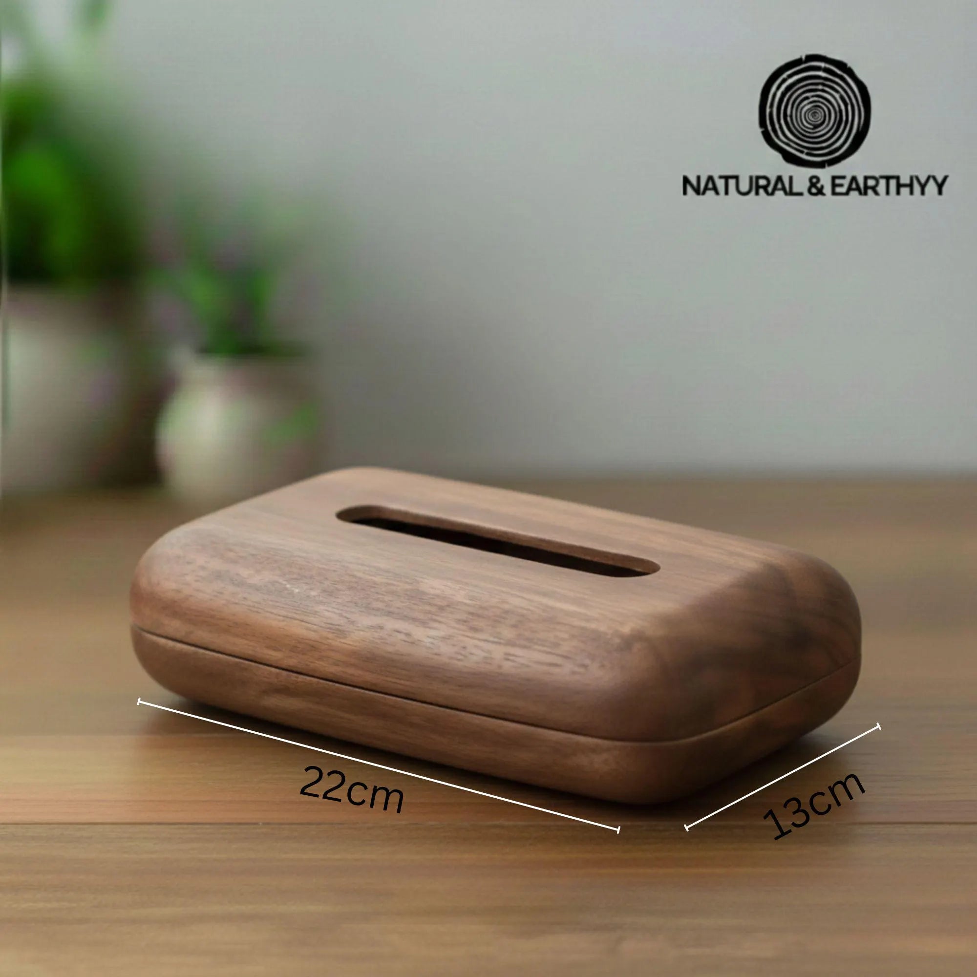 Vintage Walnut Wood Tissue Box – Minimalist Handcrafted Holder for Home & Office Decor